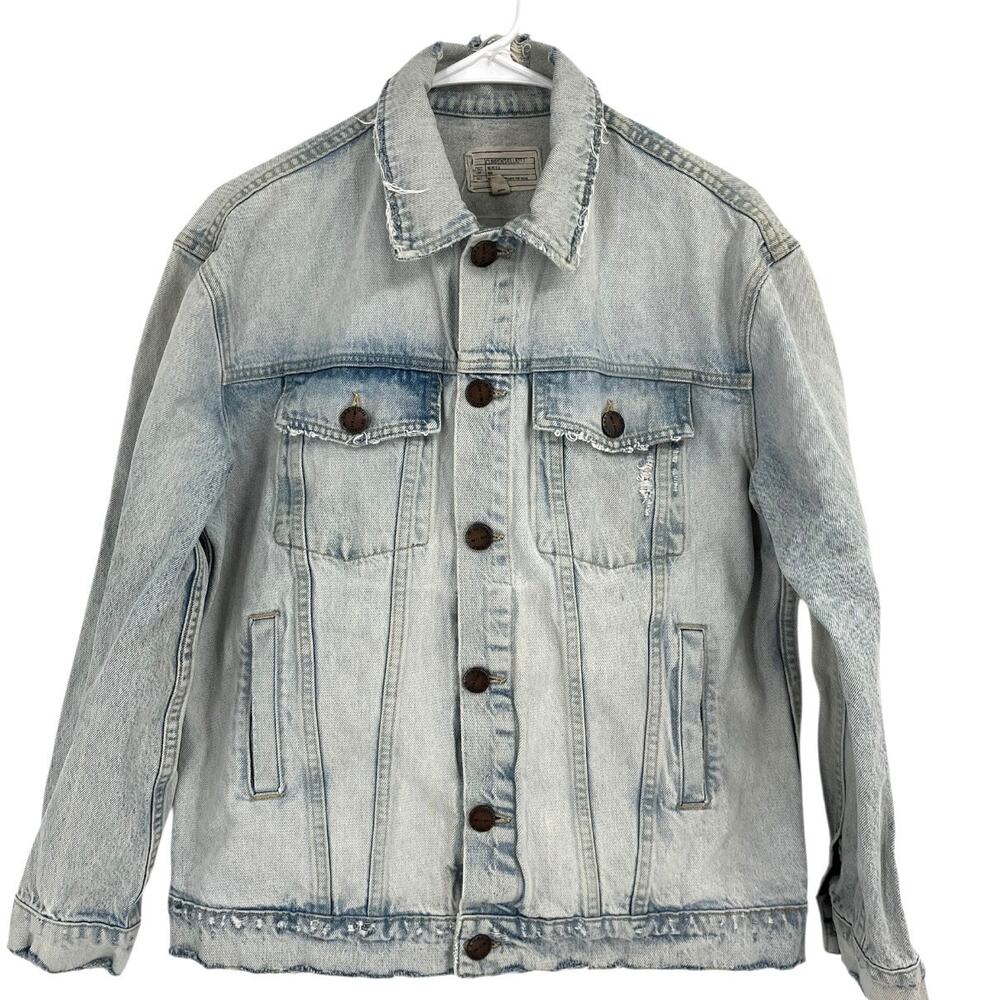 Current/Elliott Distressed Jean Denim Boyfriend Trucker Jacket Women's 1 Small
